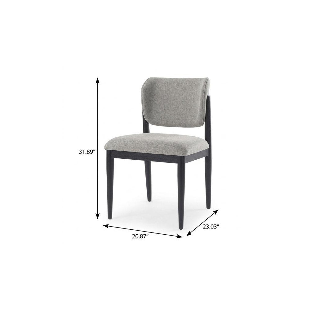Set of Two Gray And Black Fabric And Solid Wood Dining Side Chairs — view 10