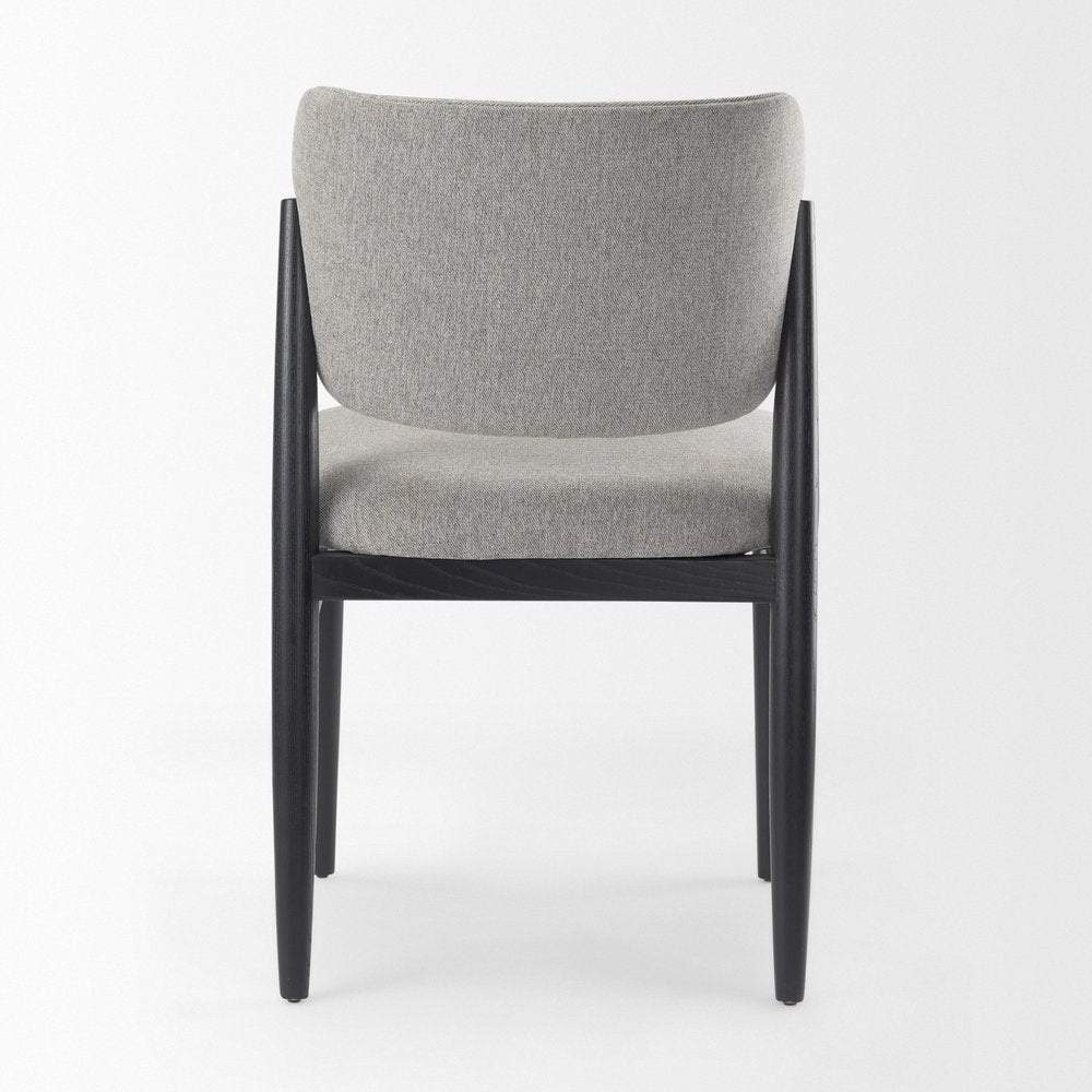 Set of Two Gray And Black Fabric And Solid Wood Dining Side Chairs — view 4