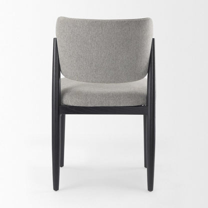 Set of Two Gray And Black Fabric And Solid Wood Dining Side Chairs HomeRoots