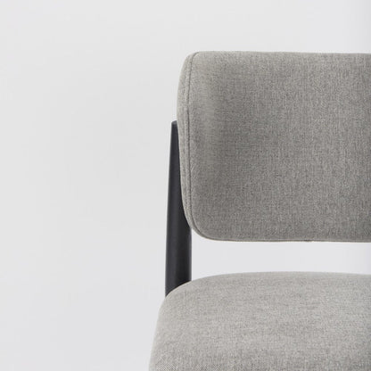 Set of Two Gray And Black Fabric And Solid Wood Dining Side Chairs HomeRoots