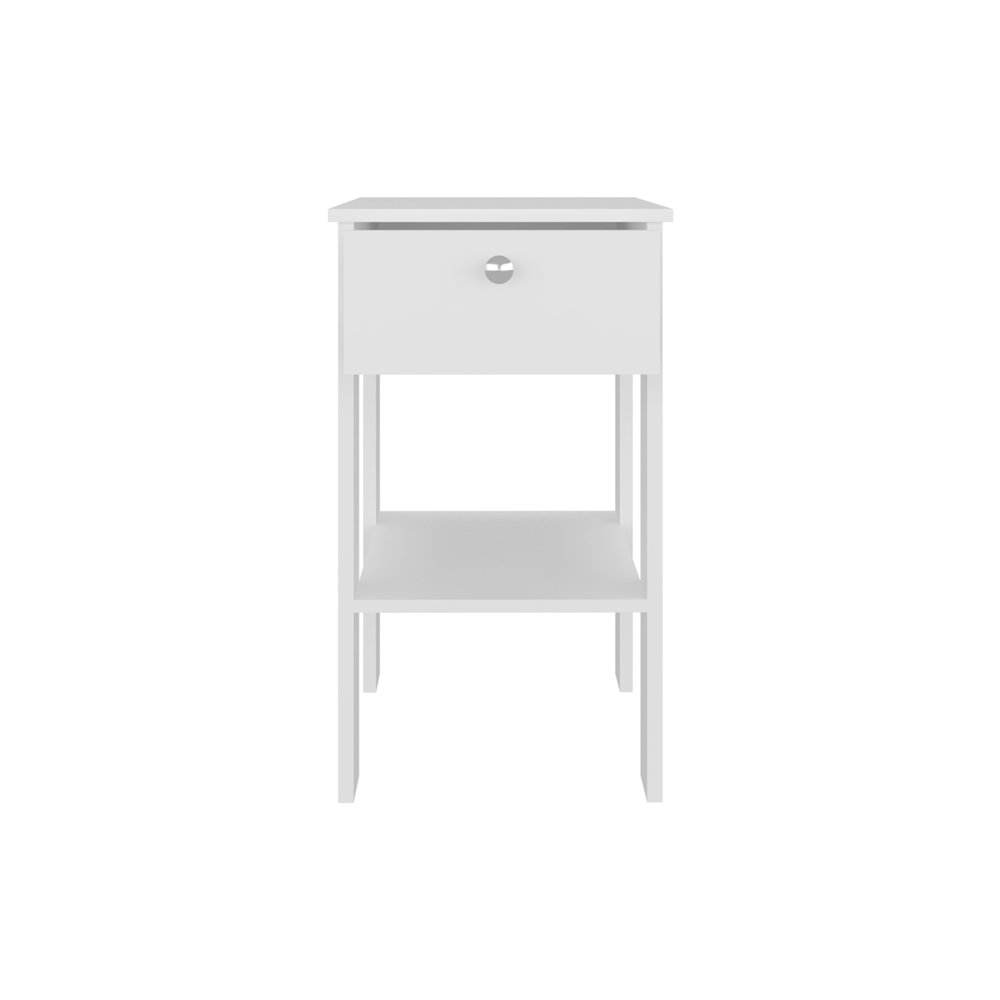 16" Black Wood One Drawer Nightstand — view 1