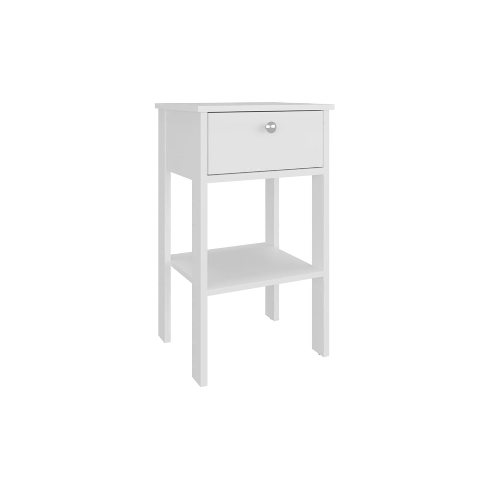 16" Black Wood One Drawer Nightstand — view 2