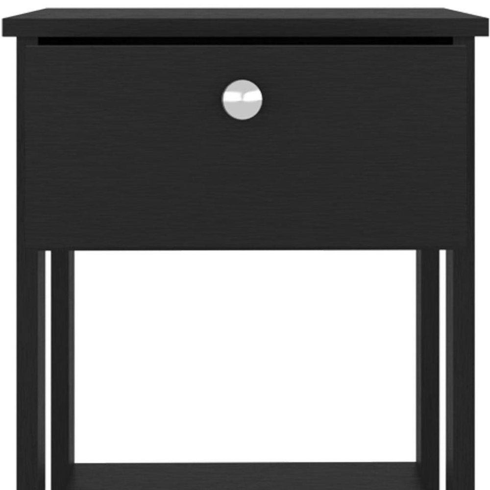 16" White Wood One Drawer Nightstand — view 7