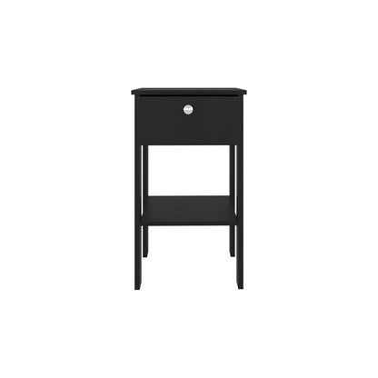 16" White Wood One Drawer Nightstand