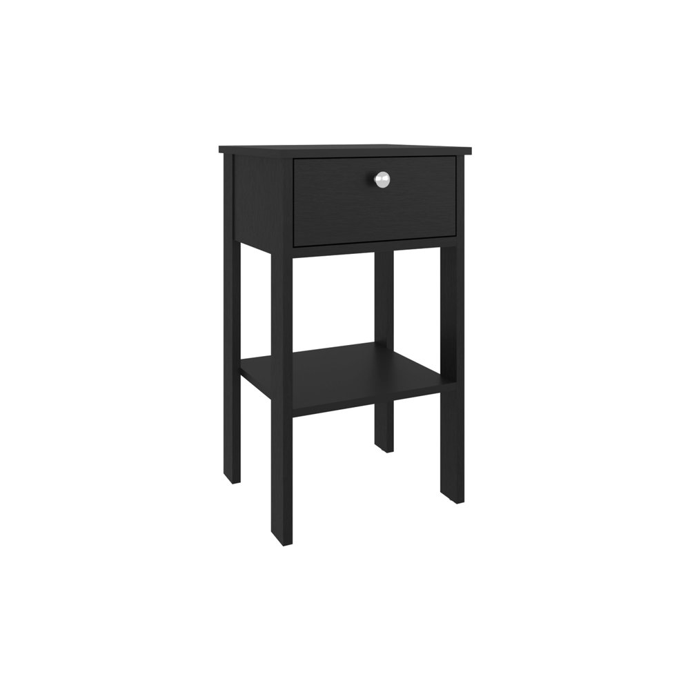 16" White Wood One Drawer Nightstand — view 6