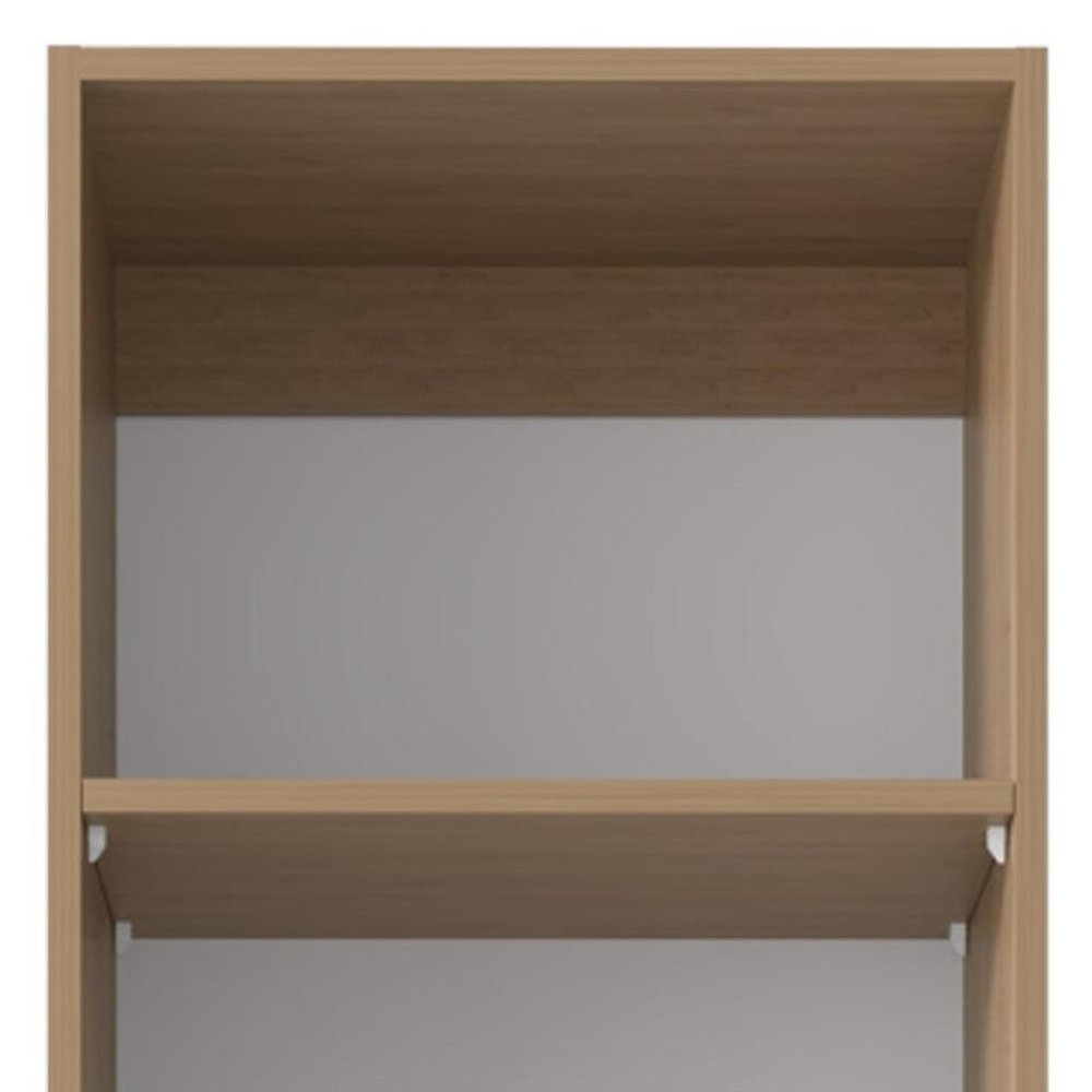 71" Natural Wood Five Tier Bookcase — view 4