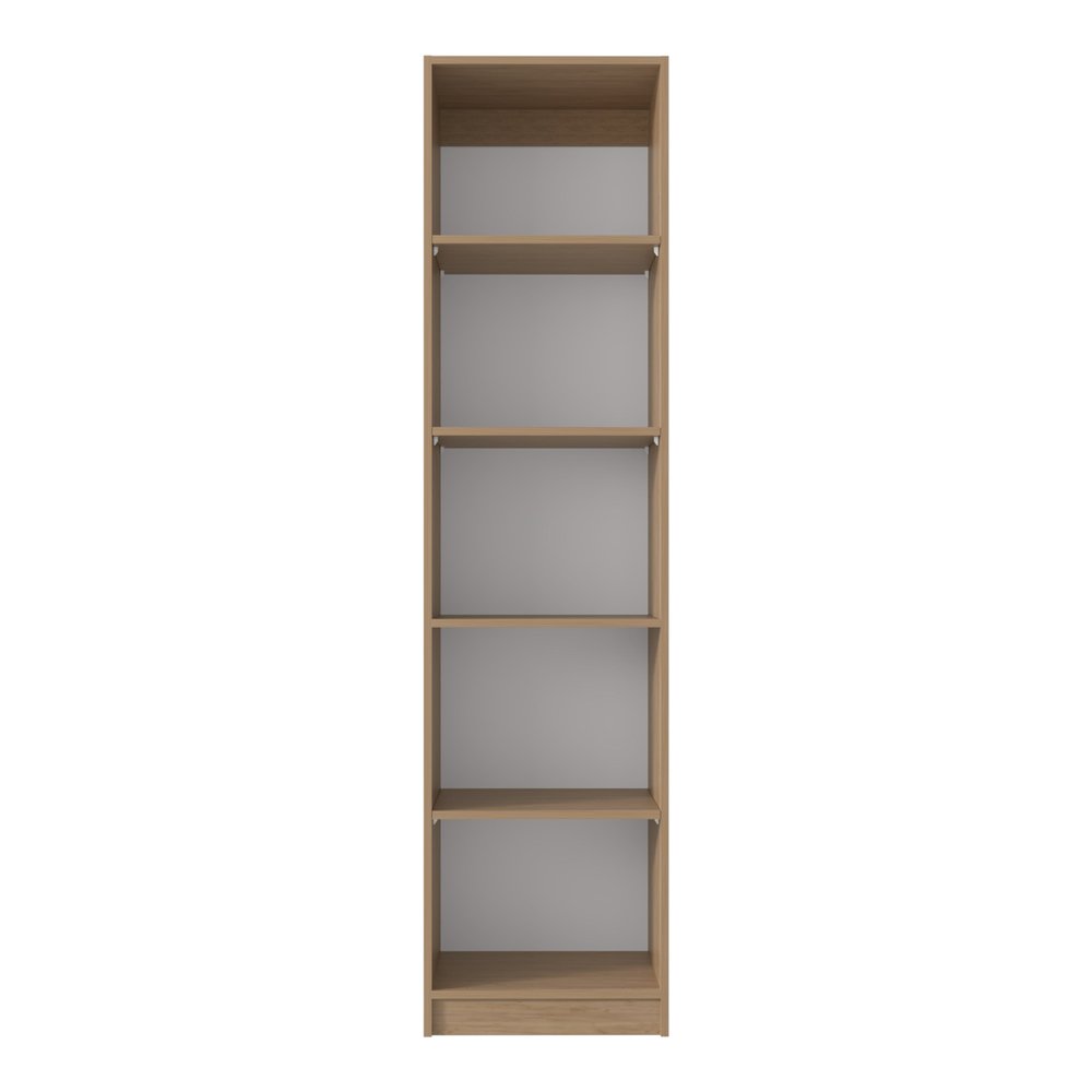 71" Natural Wood Five Tier Bookcase — view 1