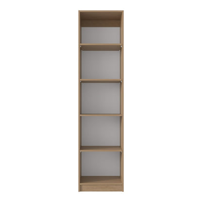 71" Natural Wood Five Tier Bookcase