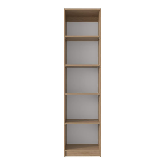 71" Natural Wood Five Tier Bookcase