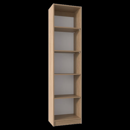 71" Natural Wood Five Tier Bookcase