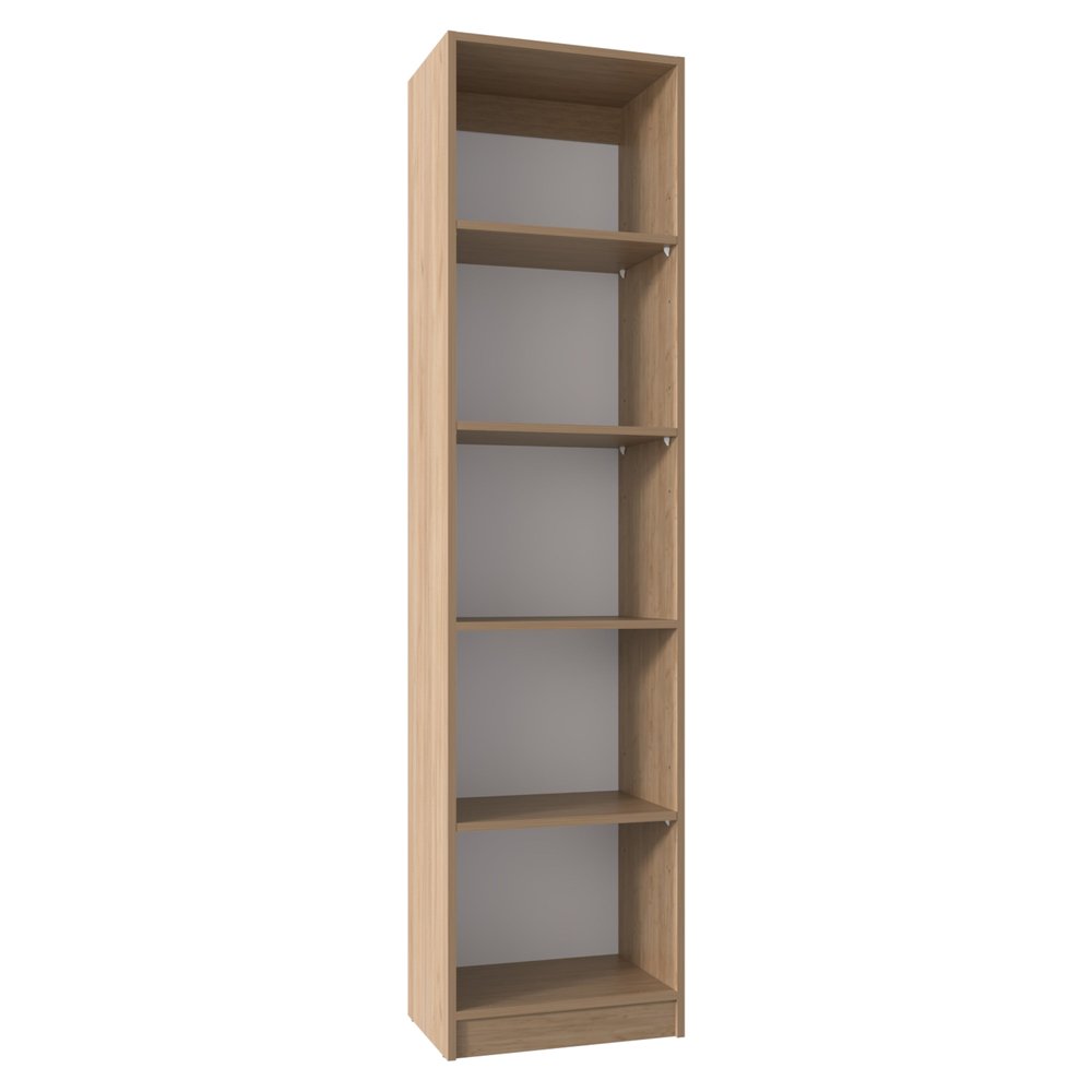 71" Natural Wood Five Tier Bookcase — view 3