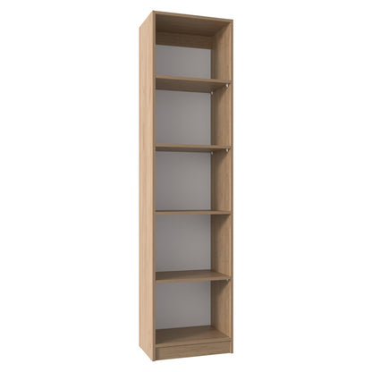 71" Natural Wood Five Tier Bookcase