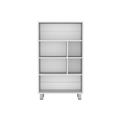 41" White Wood Six Tier Bookcase HomeRoots