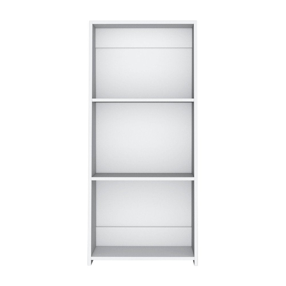47" White Wood Three Tier Bookcase — view 3