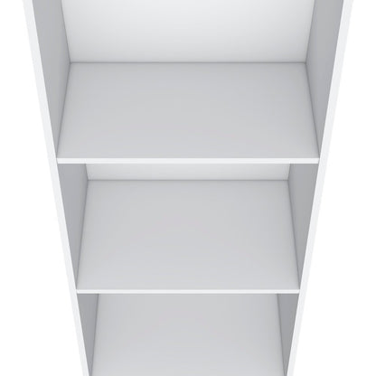 47" White Wood Three Tier Bookcase