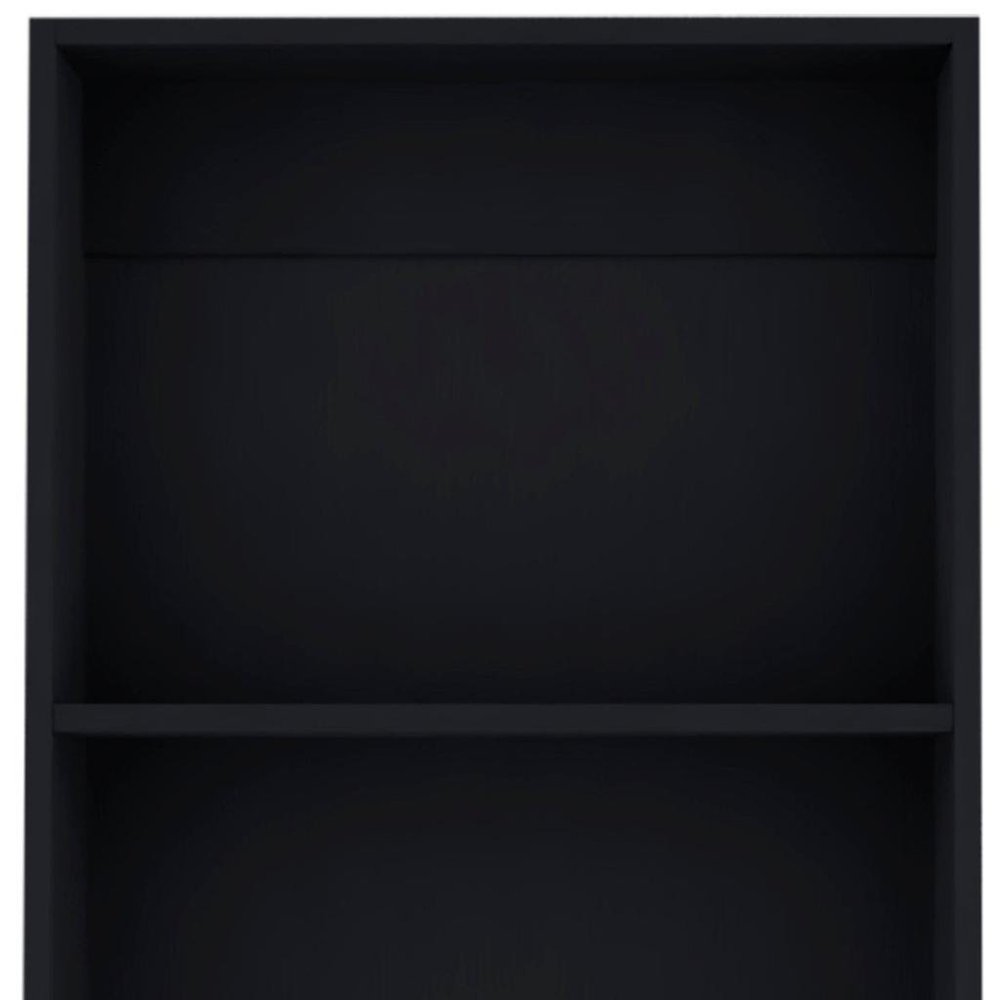 47" Black Wood Three Tier Bookcase — view 3