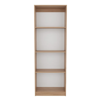 71" Natural Wood Four Tier Bookcase HomeRoots