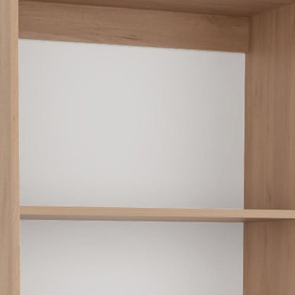 71" Natural Wood Four Tier Bookcase