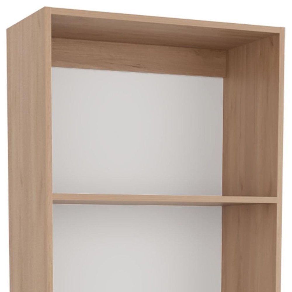 71" Natural Wood Four Tier Bookcase — view 4