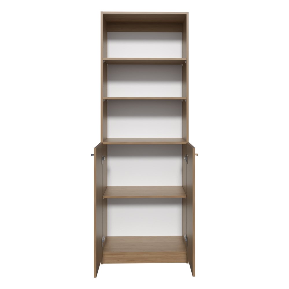 71" Natural Wood Three Tier Bookcase HomeRoots