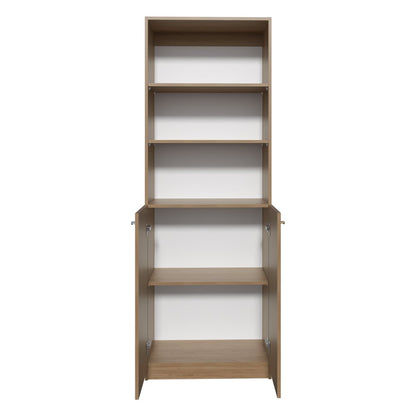 71" Natural Wood Three Tier Bookcase HomeRoots