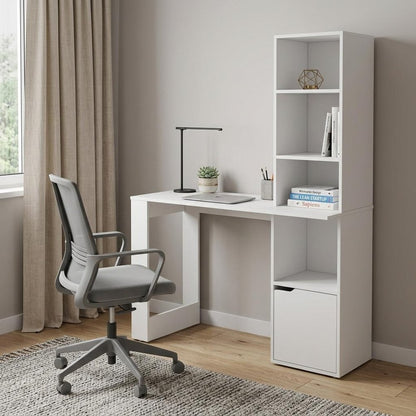 39" Black Wood Pedestal Computer Desk