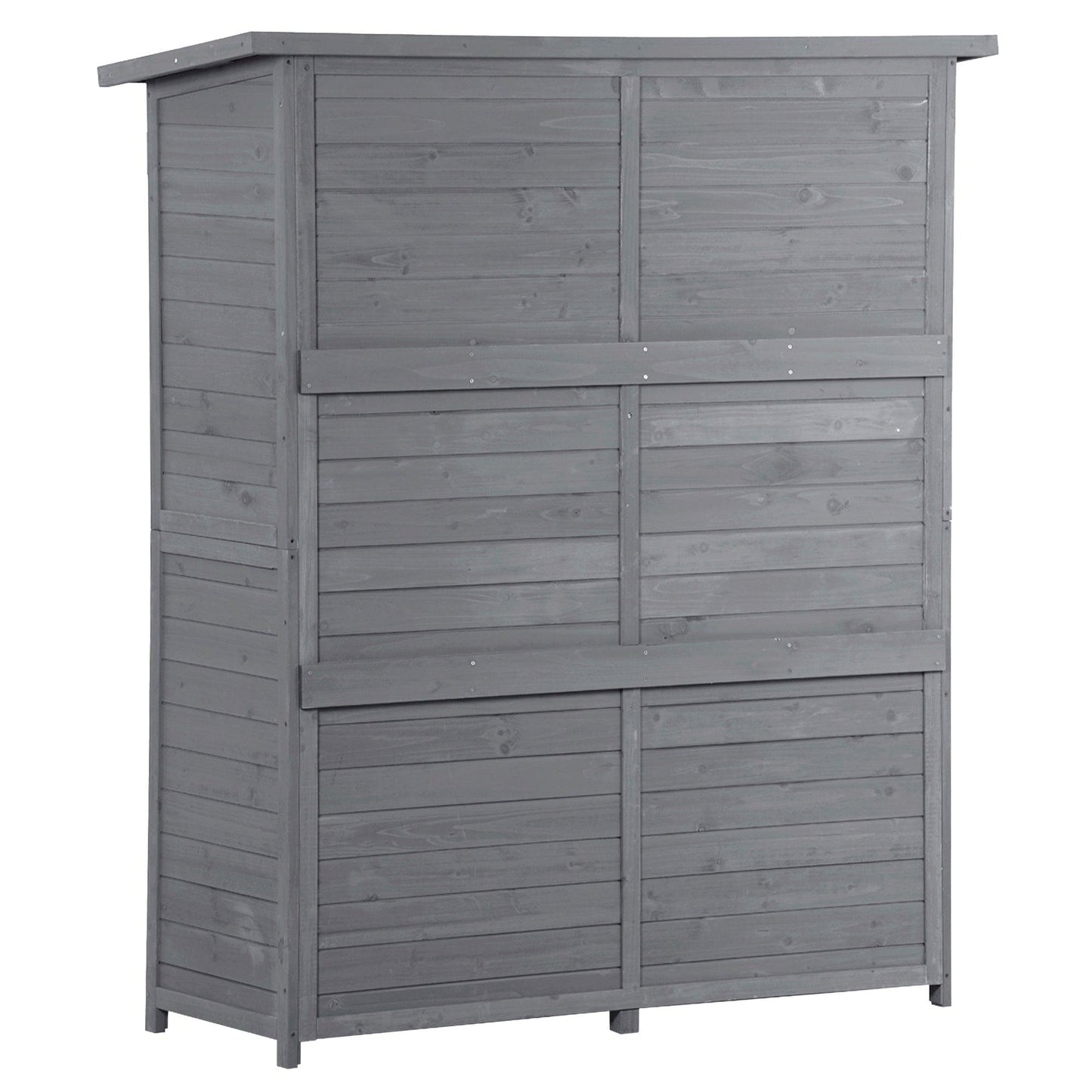 Outdoor 5.3ft Hx4.6ft L Wood Storage Shed Tool Organizer,Garden Shed, Storage Cabinet with Waterproof Asphalt Roof Gray - FurniFindUSA