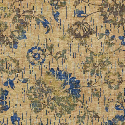 5' X 8' Gold And Brown Floral Washable Indoor Outdoor Area Rug HomeRoots