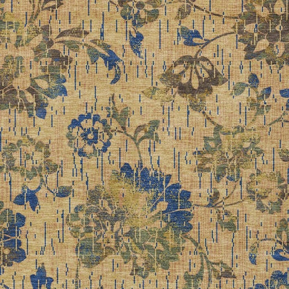 8' X 10' Gold And Brown Floral Washable Indoor Outdoor Area Rug HomeRoots