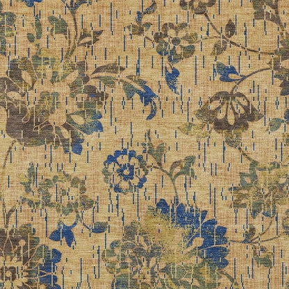 10' X 14' Gold And Brown Floral Washable Indoor Outdoor Area Rug HomeRoots