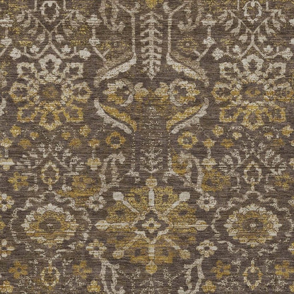 5' X 8' Chocolate And Brown Damask Washable Indoor Outdoor Area Rug HomeRoots