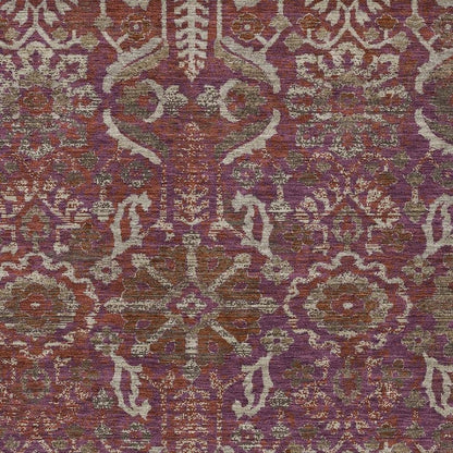 10' X 14' Eggplant And Purple Damask Washable Indoor Outdoor Area Rug HomeRoots