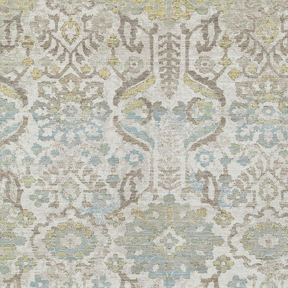 10' X 14' Ivory And Beige Damask Washable Indoor Outdoor Area Rug HomeRoots