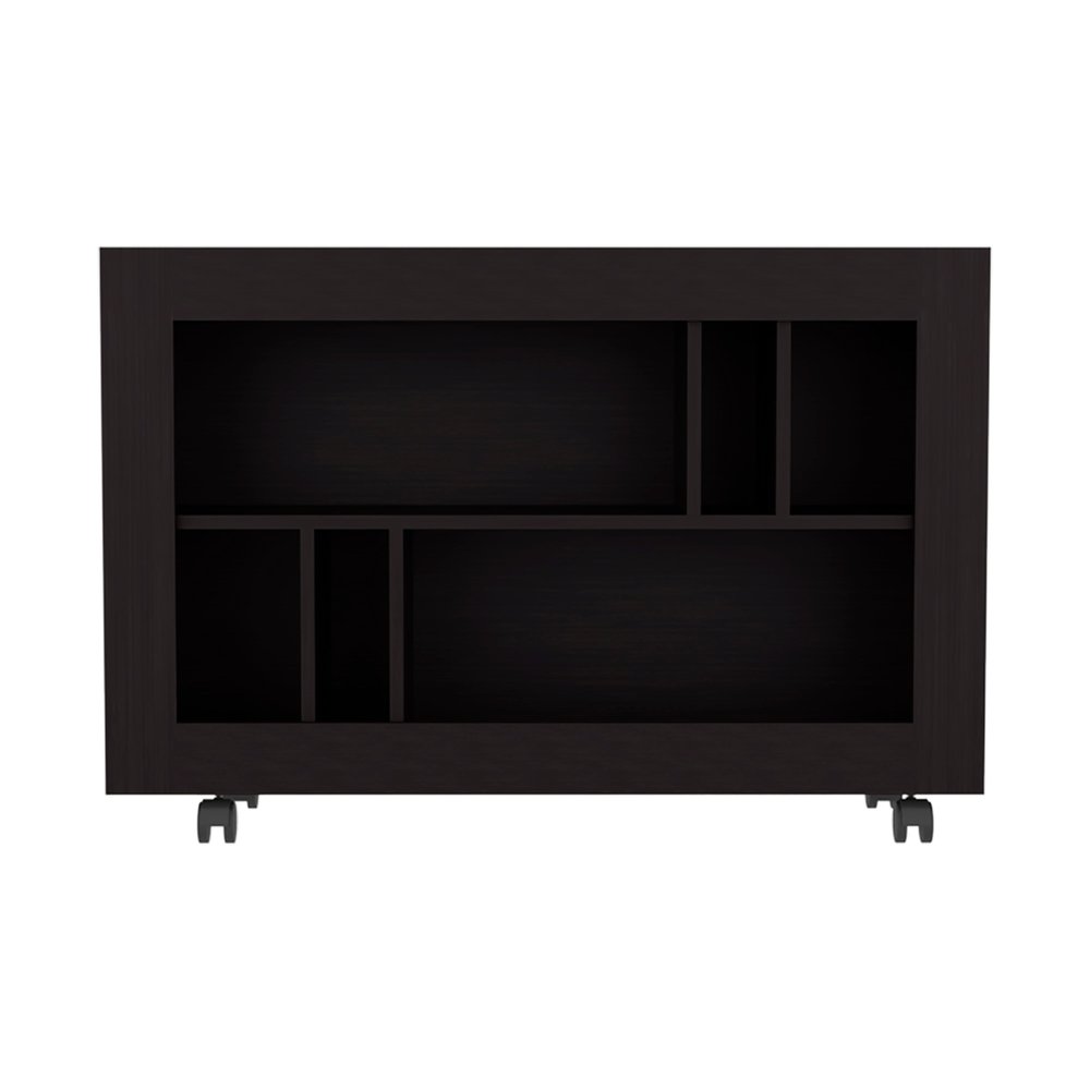 25" Black Wood Five Tier Bookcase — view 4