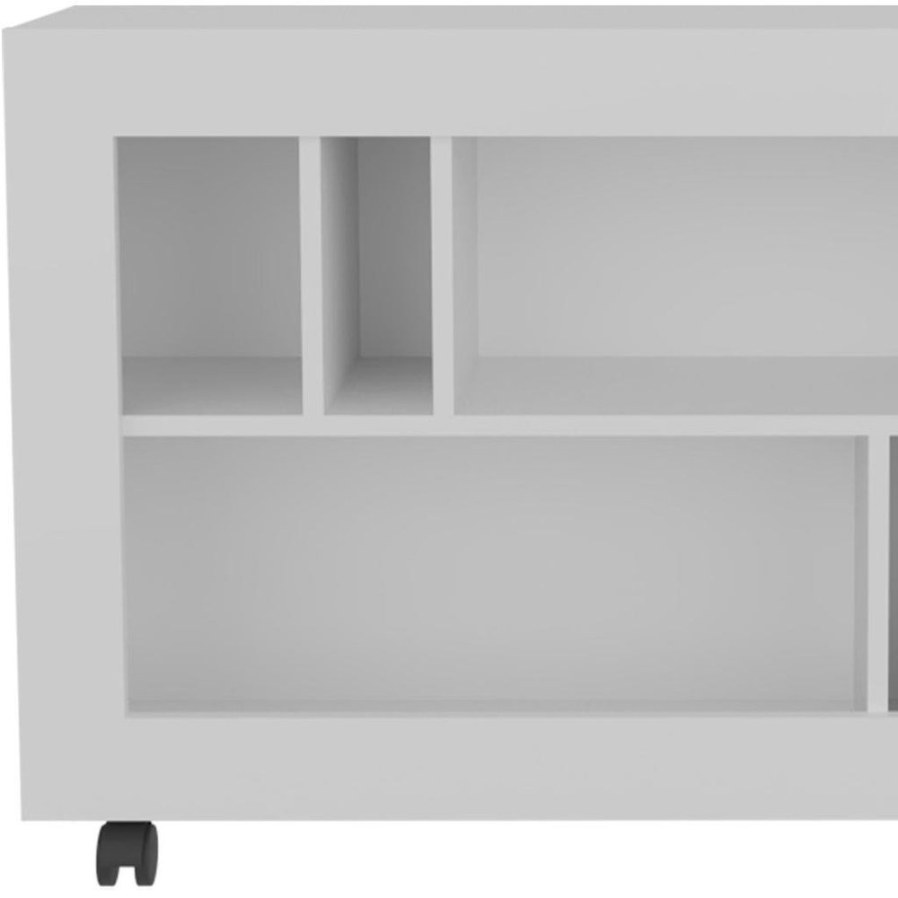 25" White Wood Five Tier Bookcase — view 4