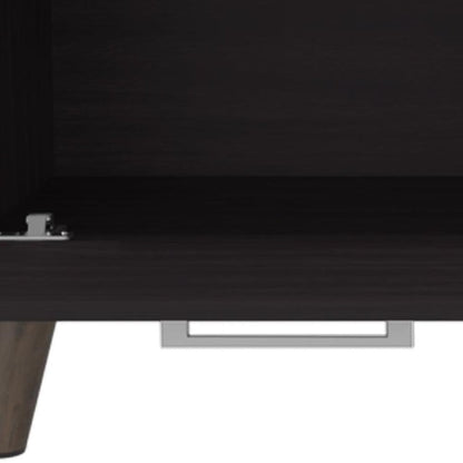47" Black and Oak Wood Coffee Table