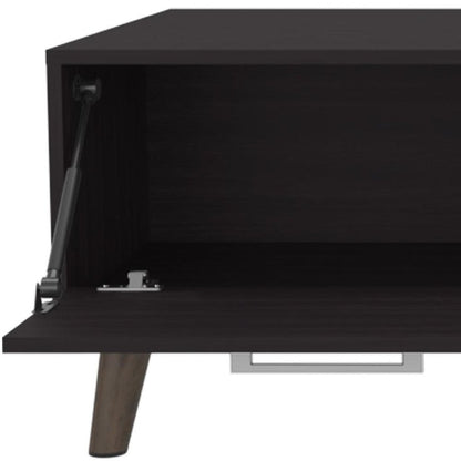 47" Black and Oak Wood Coffee Table HomeRoots
