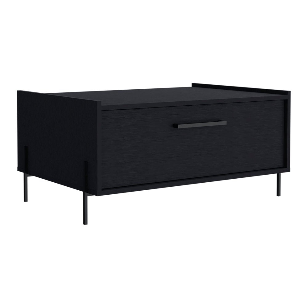 33" Black Wood Coffee Table — view 2