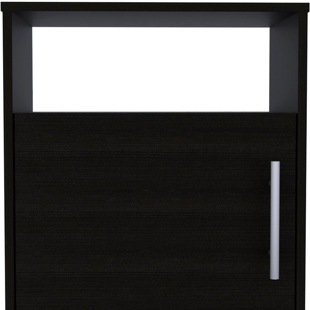 20" Black Wood Nightstand — view 1
