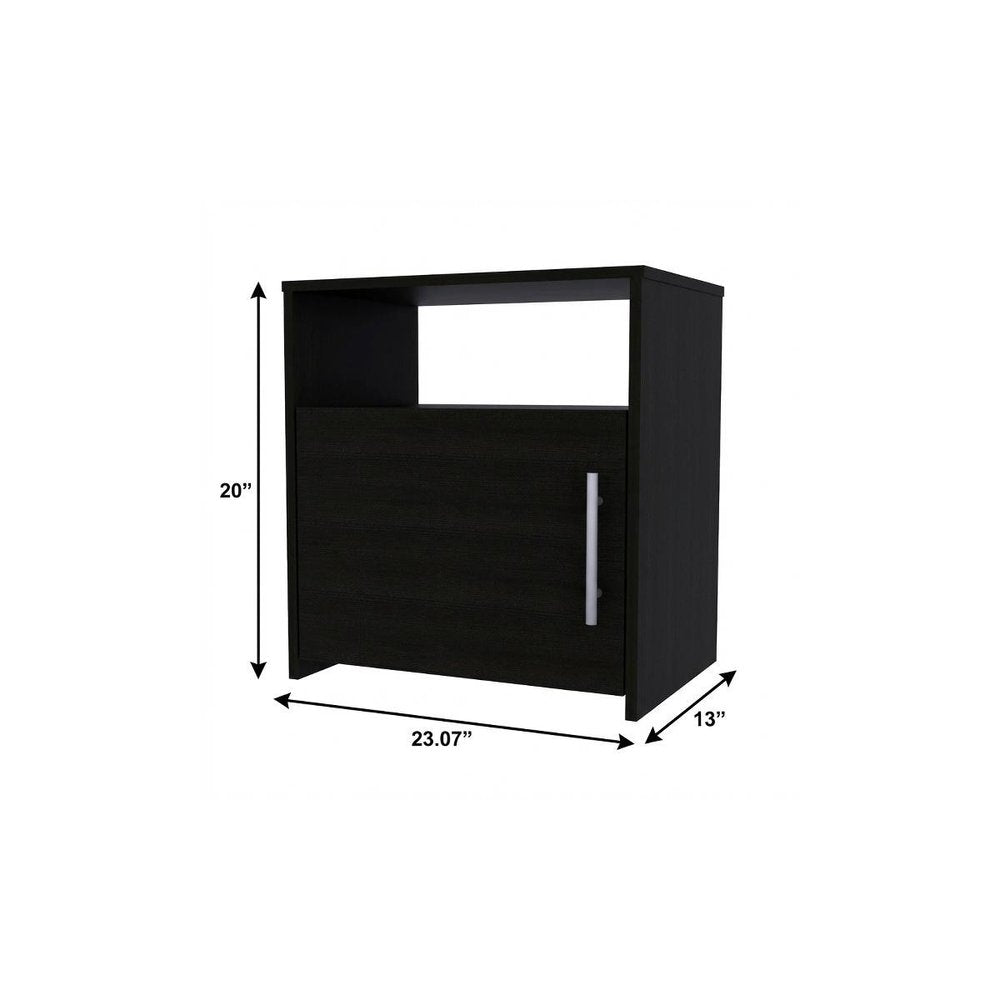 20" Black Wood Nightstand HomeRoots