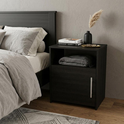 20" Black Wood Nightstand HomeRoots