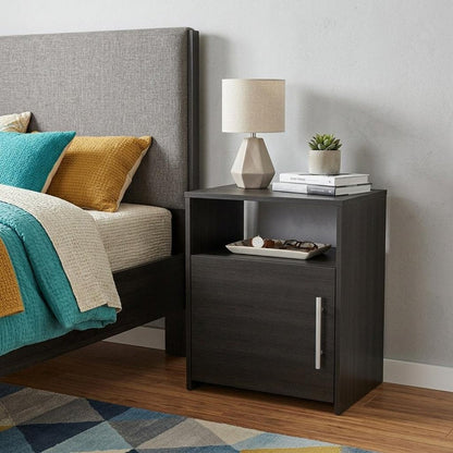 20" Black Wood Nightstand HomeRoots
