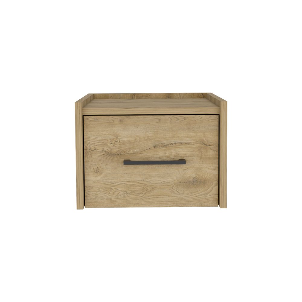 14" Oak Wood One Drawer Floating Nightstand HomeRoots