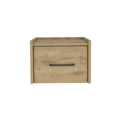 14" Oak Wood One Drawer Floating Nightstand HomeRoots