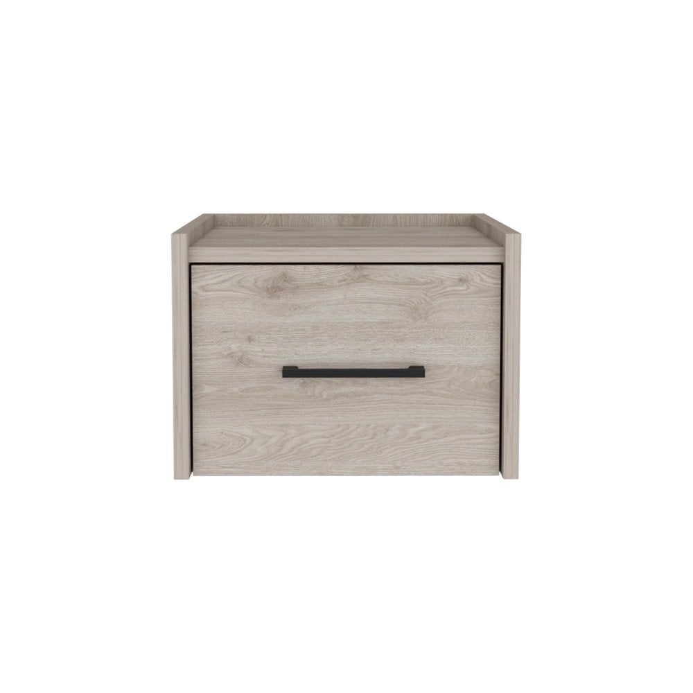 14" Oak Wood One Drawer Floating Nightstand HomeRoots