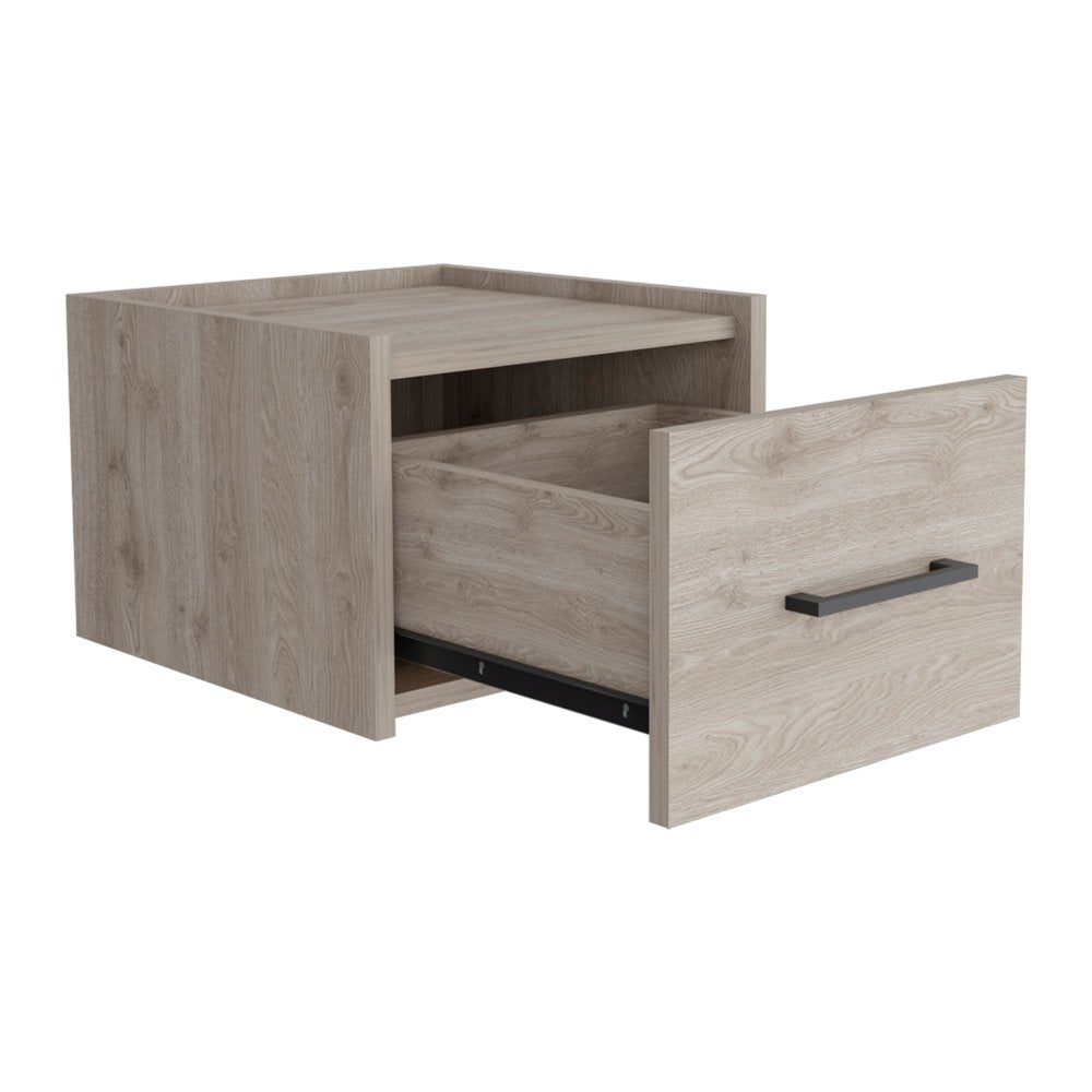 14" Oak Wood One Drawer Floating Nightstand HomeRoots