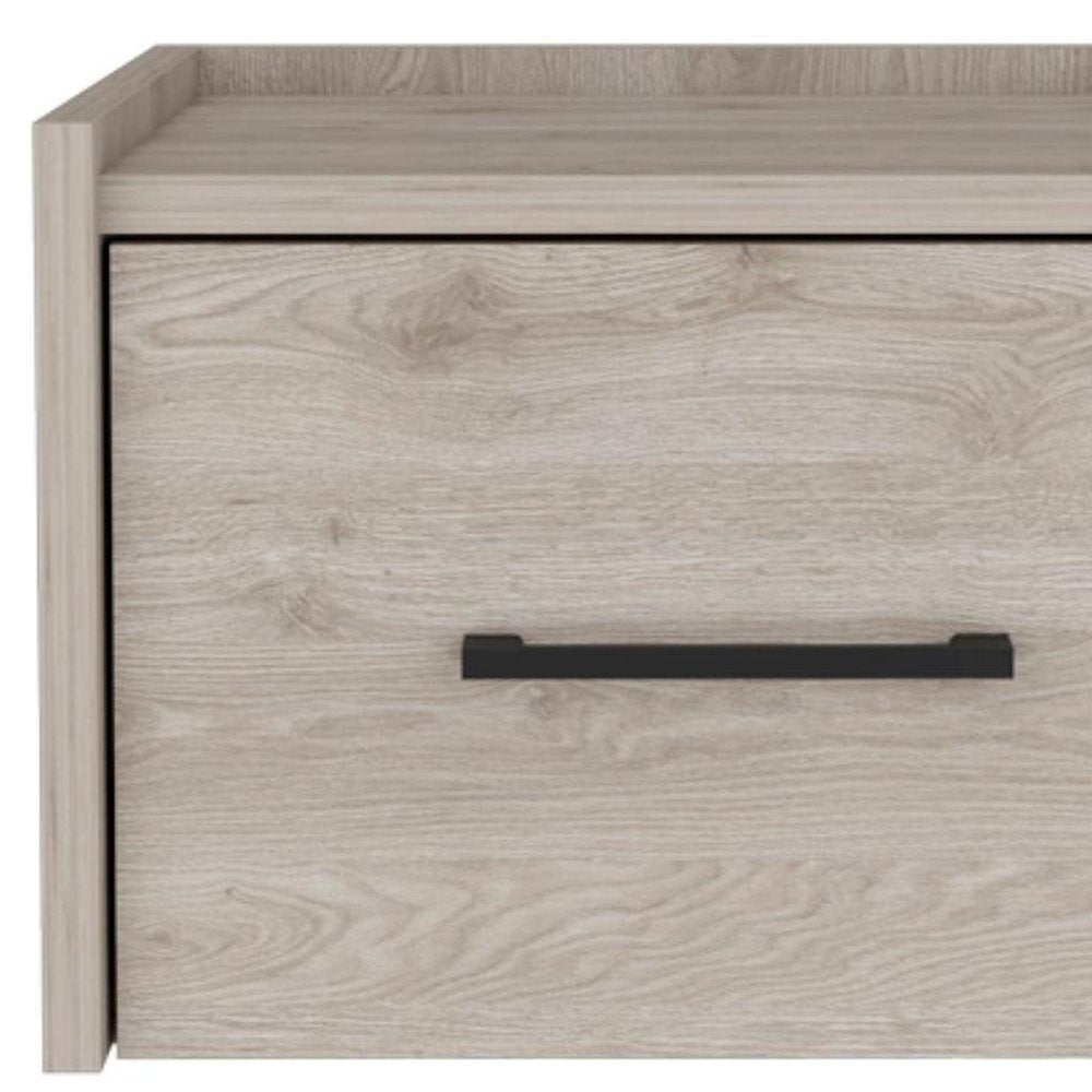 14" Oak Wood One Drawer Floating Nightstand HomeRoots