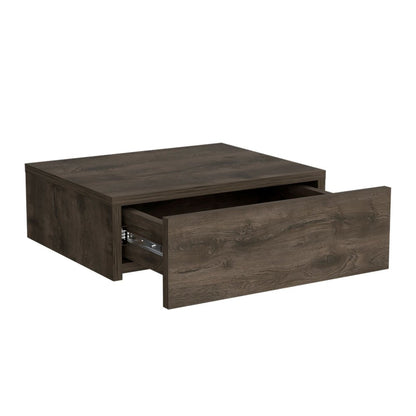 16" Brown Wood One Drawer Floating Nightstand HomeRoots
