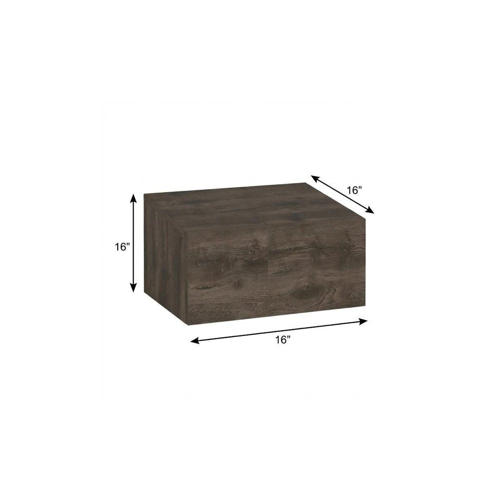 16" Brown Wood One Drawer Floating Nightstand HomeRoots