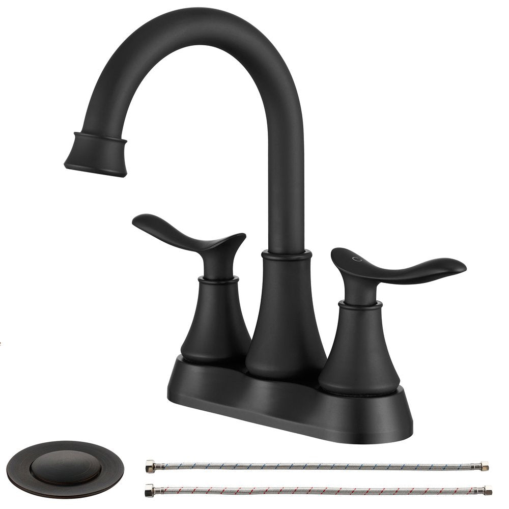 8" Black Stainless Steel Centerset Faucet HomeRoots